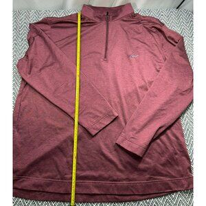Greg Norman XXL Burgundy 1/4 Zip Pullover Long Sleeve Shirt Shark Logo Golf & Ca